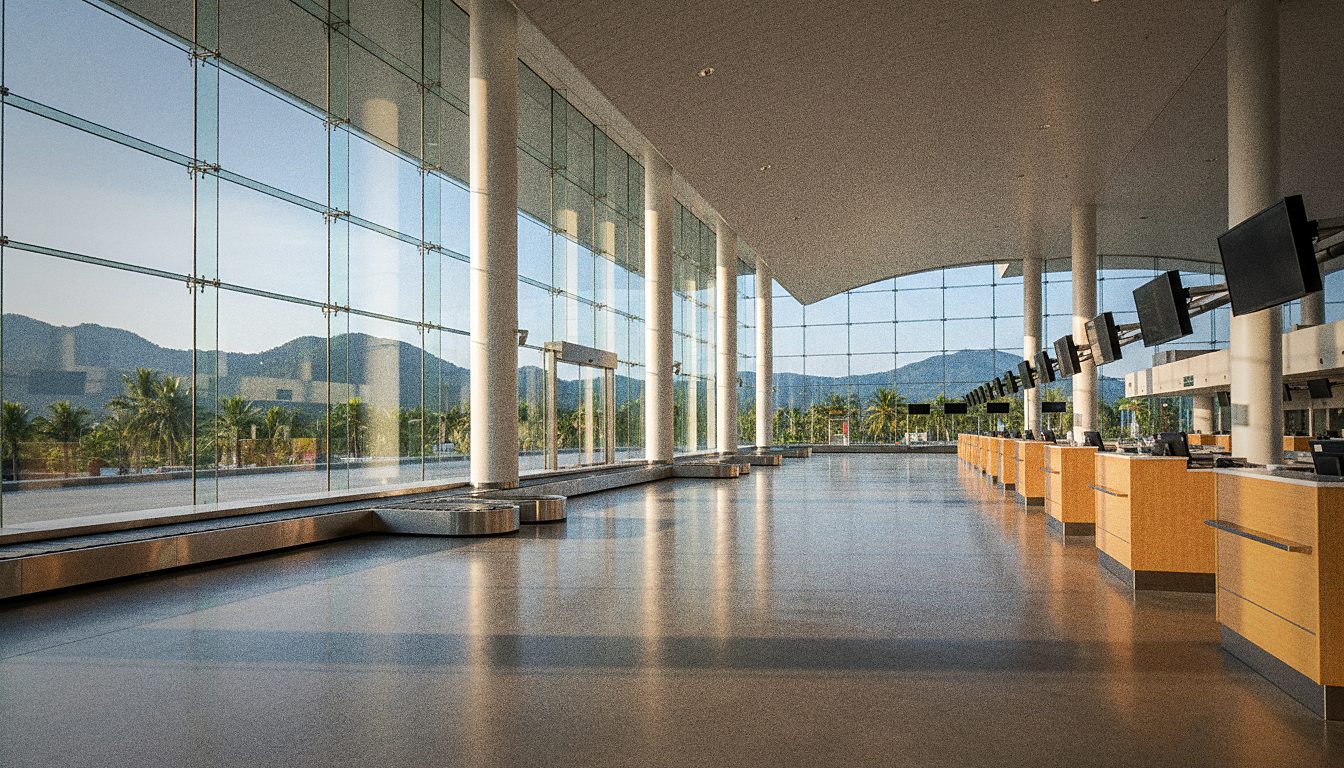 Check-in hall inside Krabi International Airport terminal