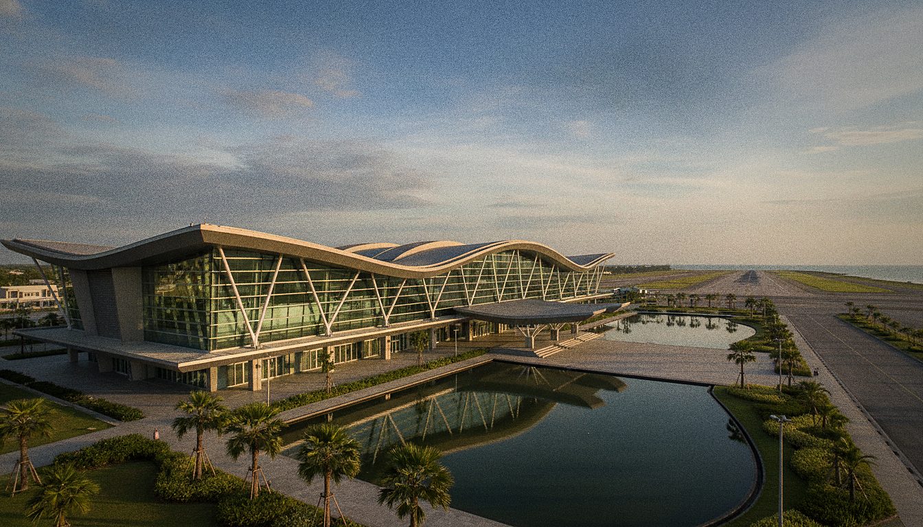 U-Tapao Pattaya airport terminal building under the Gulf coast sky